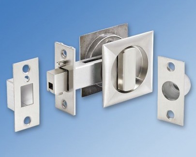 Sliding Door Latch Snib & Coin Release Satin Nickel